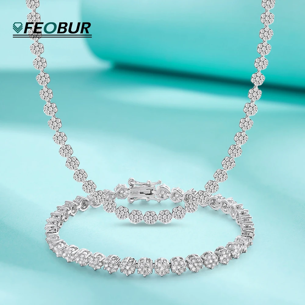 Moissanite Tennis Bracelet 925 Sterling - GRA Bersertifikat 4.5Mm Bunga Penuh Moissanite