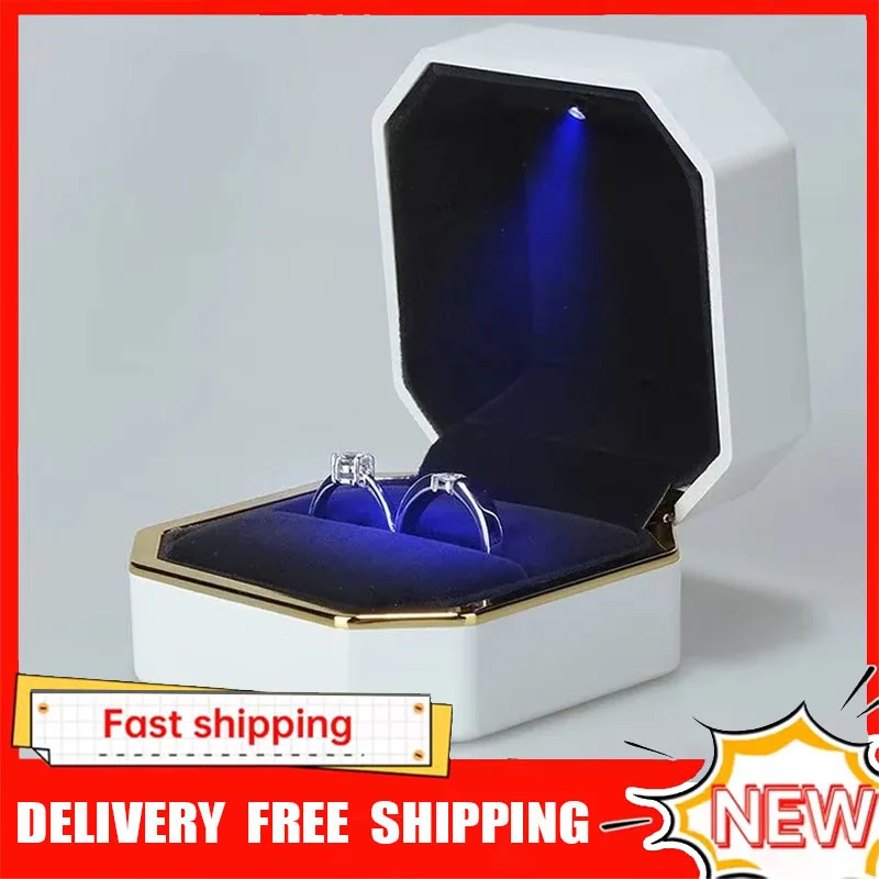 Velvet Ring Box Led Light Proposal - Kotak Cincin Mewah Baru 1PCS Kotak