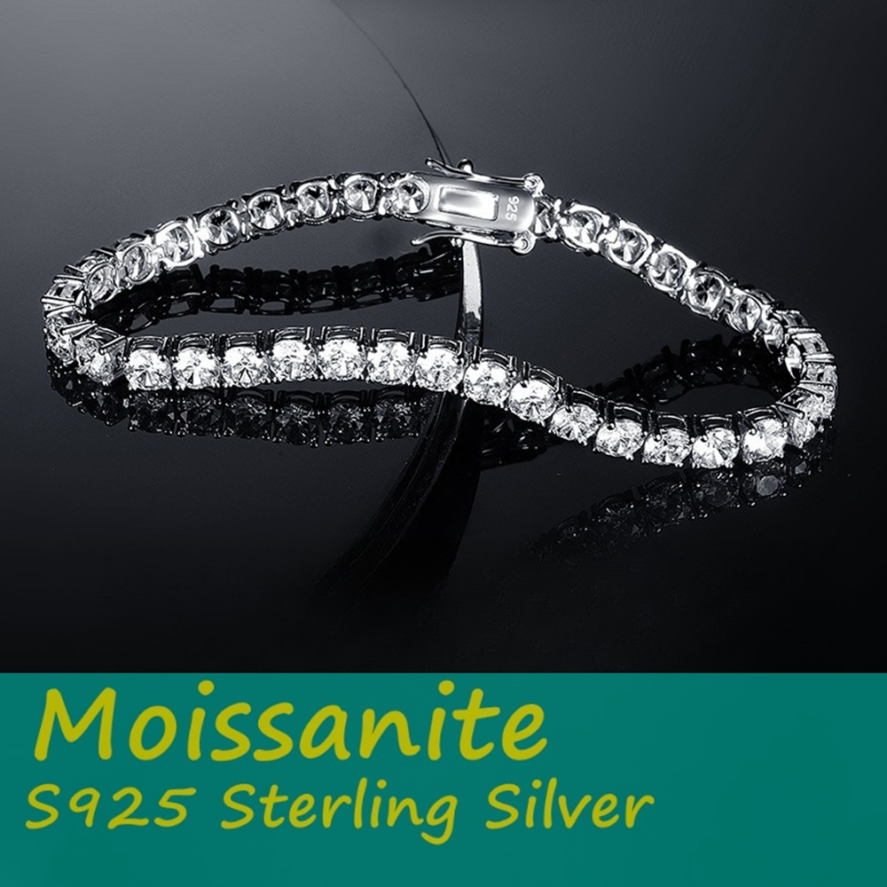 Moissanite Tennis Bracelet 925 Sterling - Harga Pabrik Gelang Tenis Moissanite Perak