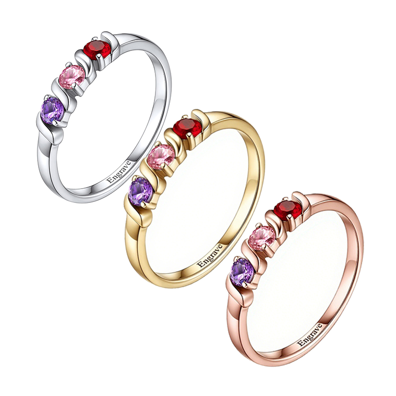 Lab Grown Diamond Ring 14K Gold - Cincin Nama Yang Dipersonalisasi dengan 1-5