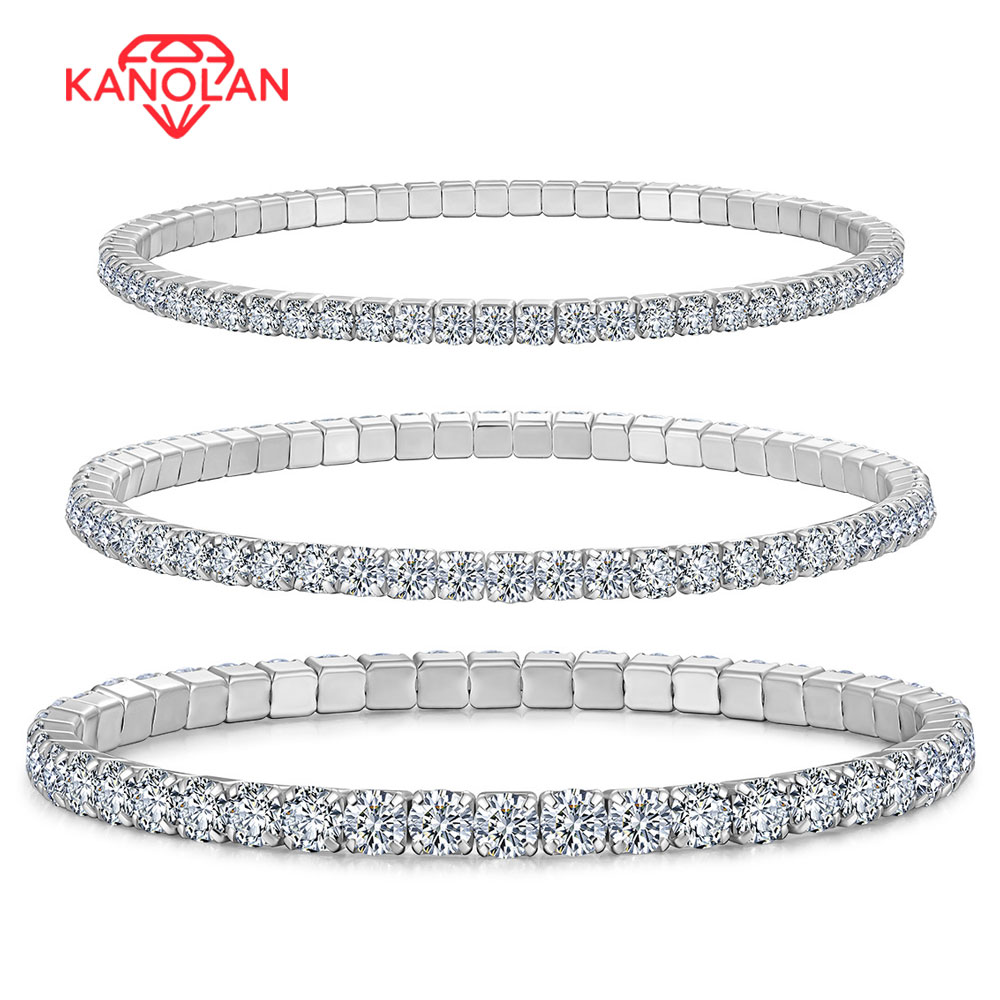 Moissanite Tennis Bracelet 925 Sterling - Gelang Tenis Moissanite Kanolan 3.84-12ct D