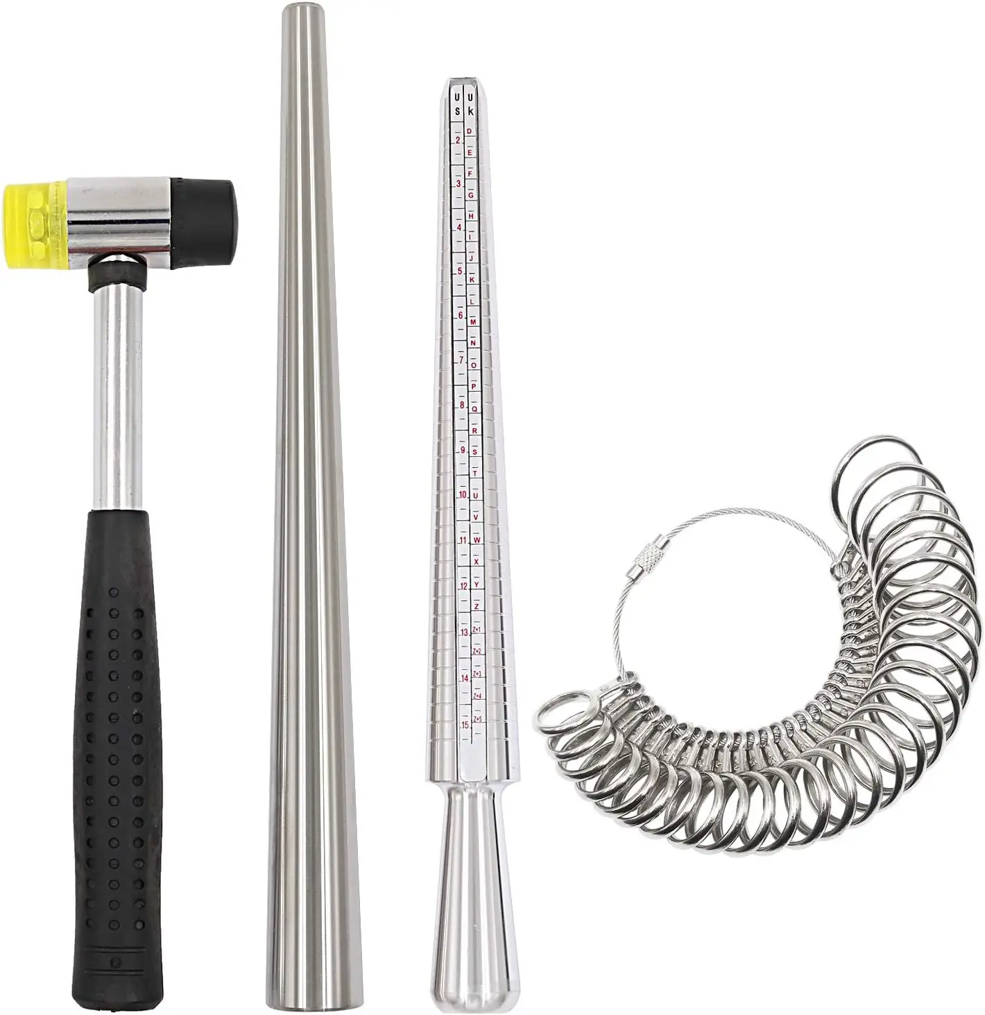 Ring Sizer Measuring Tool Mandrel Set - Alat Pengukur Ukuran Cincin, Mandrel, Penggaris