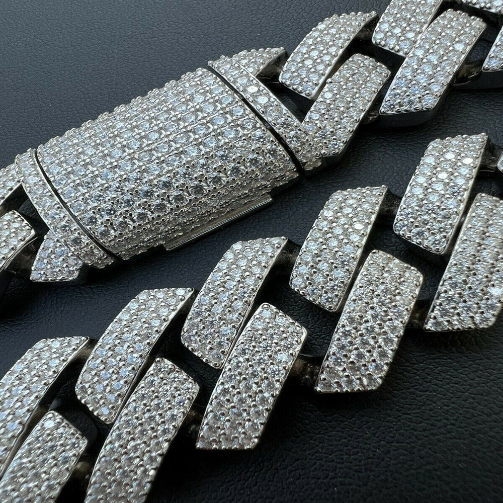 Moissanite Cuban Link Chain Iced Out - Kalung Rantai Kuba dengan Batu Moissanite
