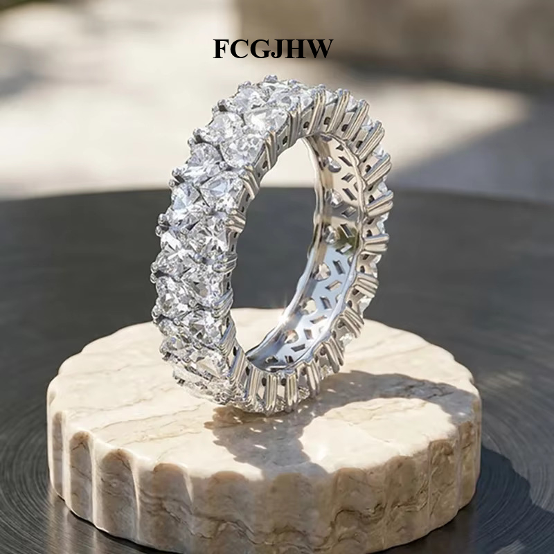 Moissanite Eternity Band Ring Stackable - FCGJHW Cincin Moissanite Bentuk Hati 3mm