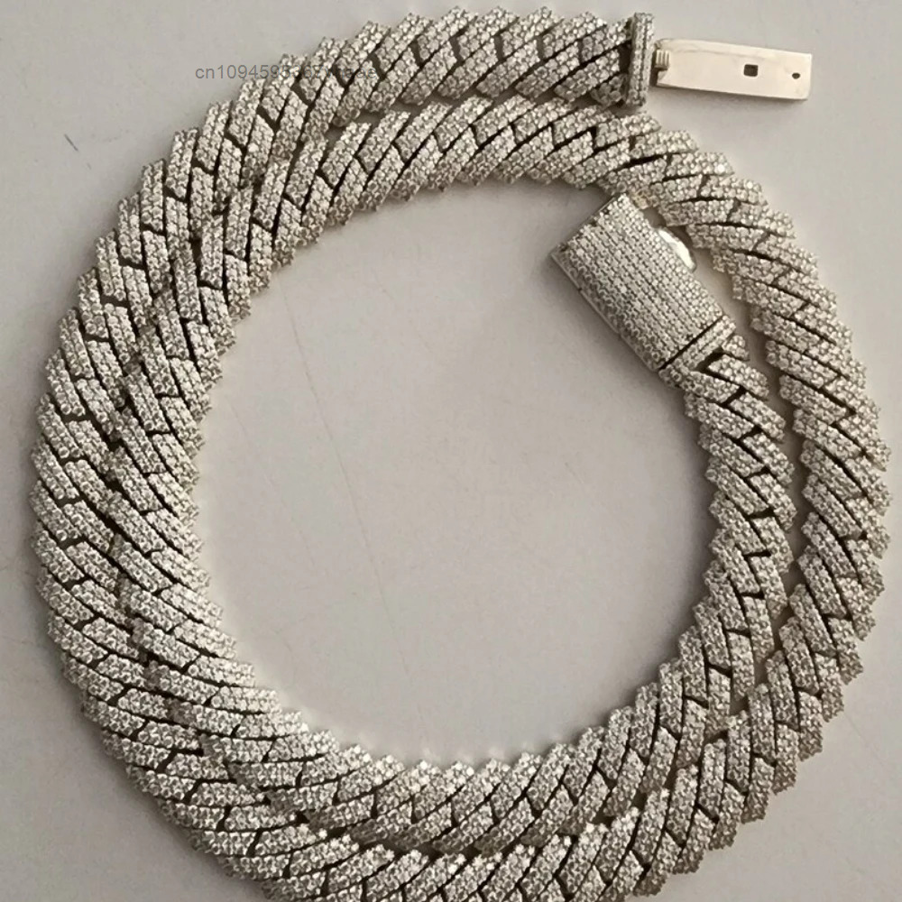Moissanite Cuban Link Chain Iced Out - Rantai Cuban Link Moissanite Berlian Iced