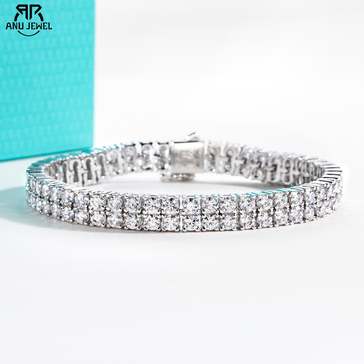 Moissanite Tennis Bracelet 925 Sterling - Gelang Tennis Dua Baris Berlian Moissanite