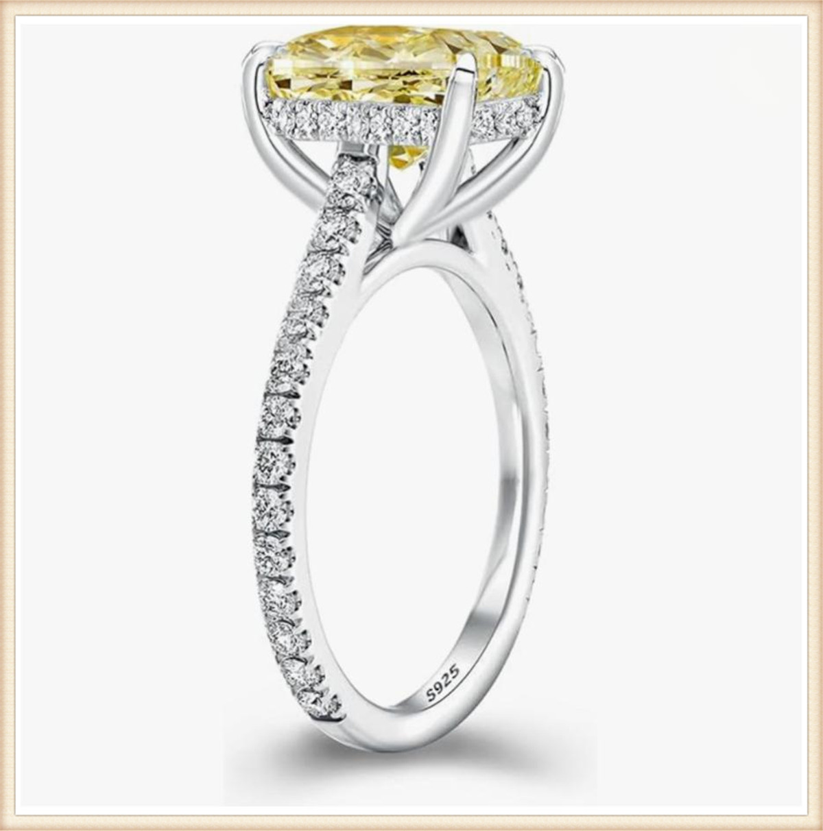 Lab Grown Diamond Ring 14K Gold - Cincin Pertunangan Berlian Kuning 2 karat