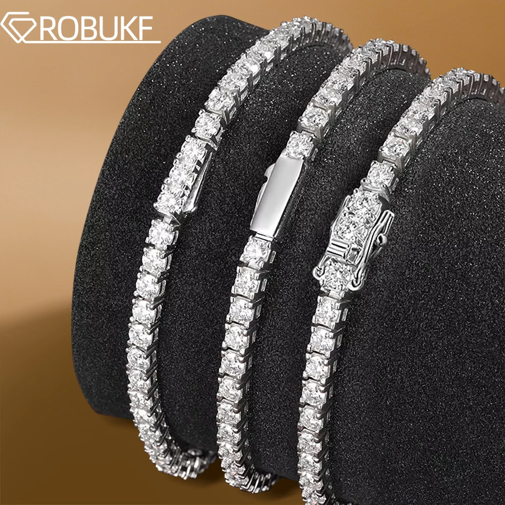 Moissanite Tennis Bracelet 925 Sterling - Gelang Tenis Moissanite 3Mm 4Mm untuk