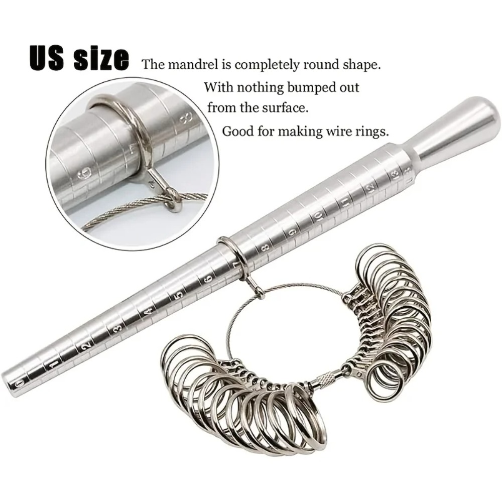 3PCS Set Pengukur Cincin Ukura - Ring Sizer Measuring Tool Mandrel Set ulasan dan harga