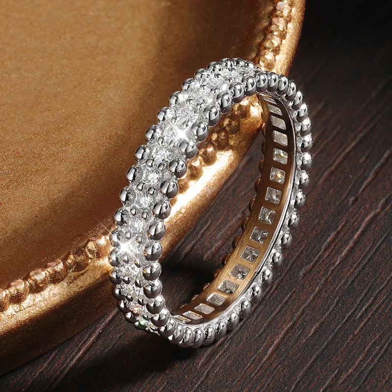 M-JAJA D VVS1 Cincin Moissanit - Moissanite Eternity Band Ring Stackable ulasan dan harga