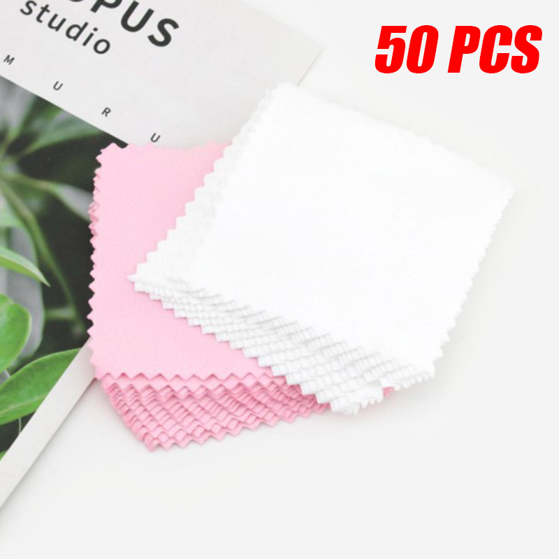 B*50 PCS/Kantong 8cm Kain Pemb - Jewelry Polishing Cloth Silver Cleaner ulasan dan harga