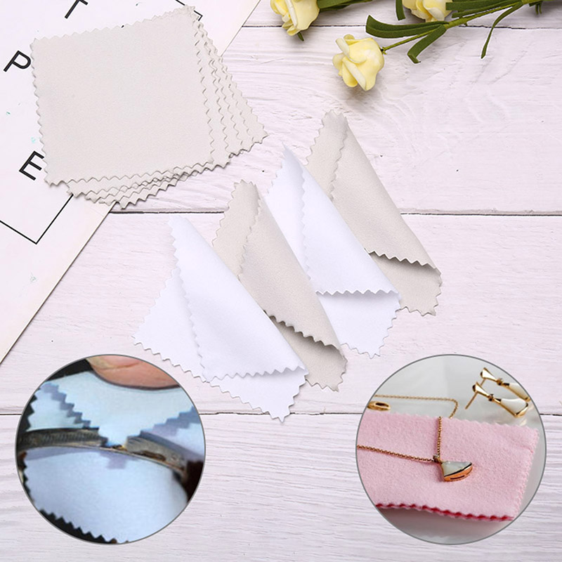 B*50 PCS/Kantong 8cm Kain Pemb - Jewelry Polishing Cloth Silver Cleaner ulasan dan harga