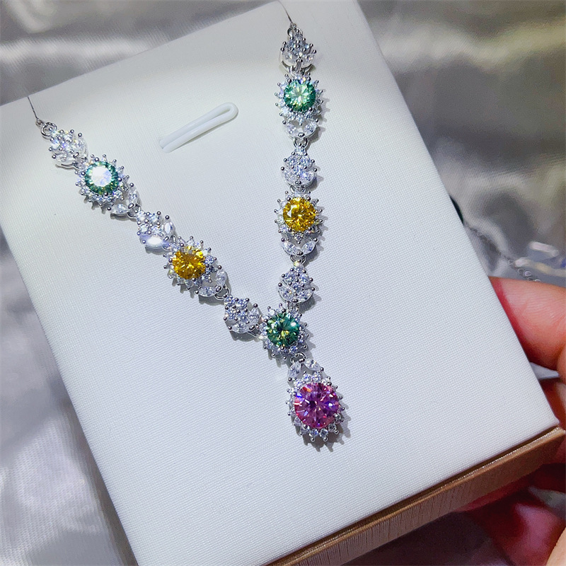 Liontin Berlian Lab Moissanite - Moissanite Pendant Necklace Solitaire ulasan dan harga