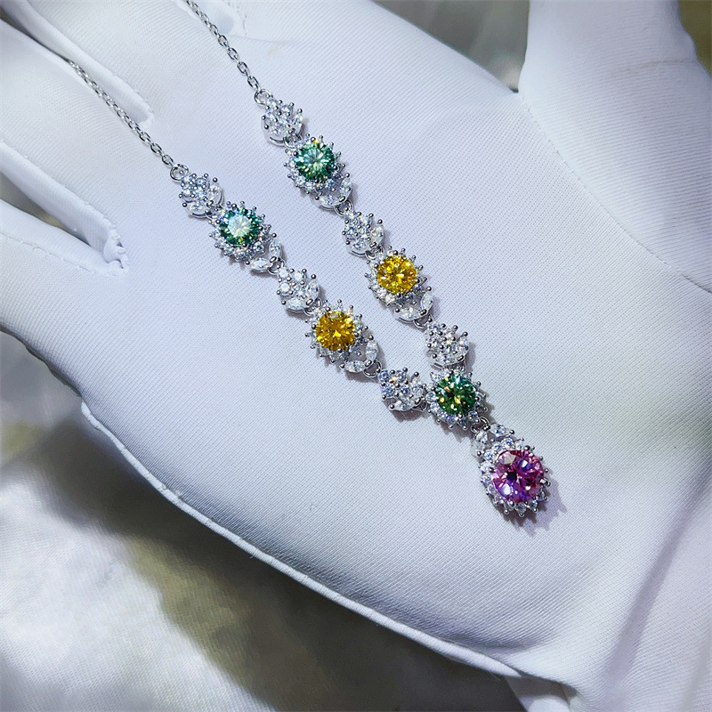 Liontin Berlian Lab Moissanite - Moissanite Pendant Necklace Solitaire ulasan dan harga