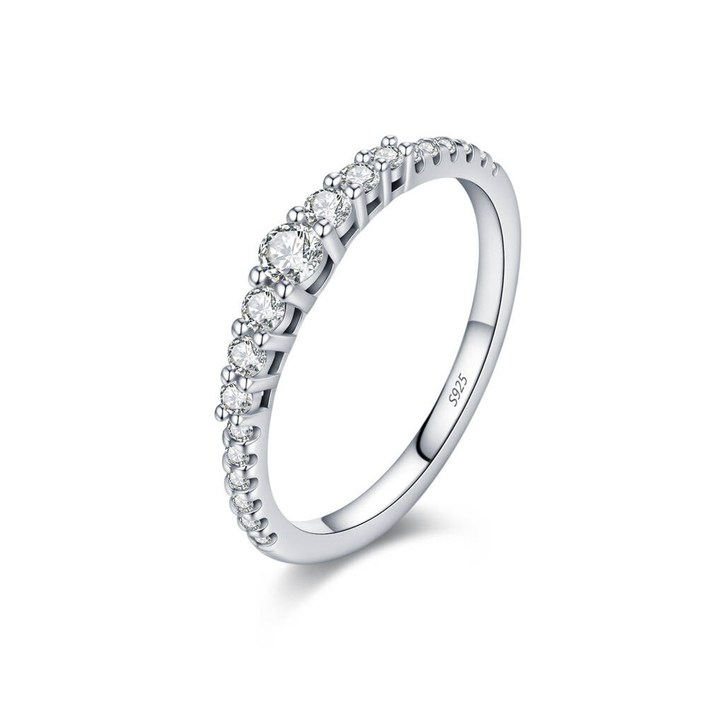 Cincin Eternity Band Moissanit - Moissanite Eternity Band Ring Stackable ulasan dan harga