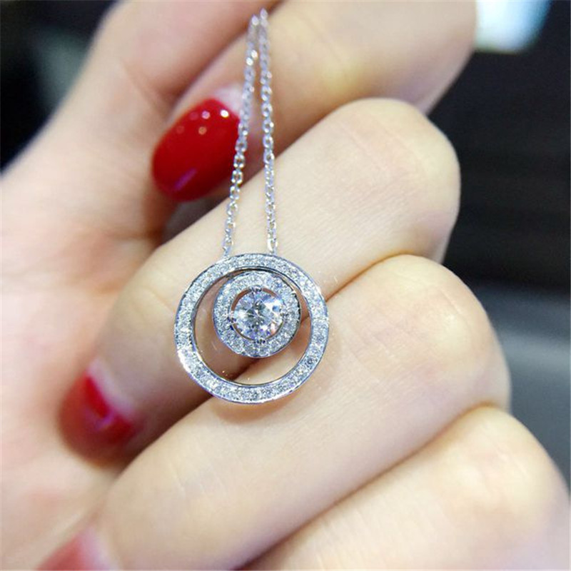 2 In 1 Lab Liontin Berlian Nya - Moissanite Pendant Necklace Solitaire ulasan dan harga