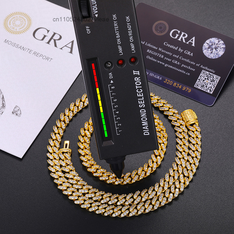 Harga Murah 8mm 1 Baris VVS Mo - Moissanite Cuban Link Chain Iced Out ulasan dan harga