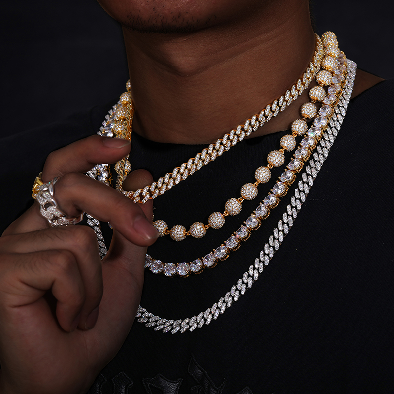 Harga Murah 8mm 1 Baris VVS Mo - Moissanite Cuban Link Chain Iced Out ulasan dan harga