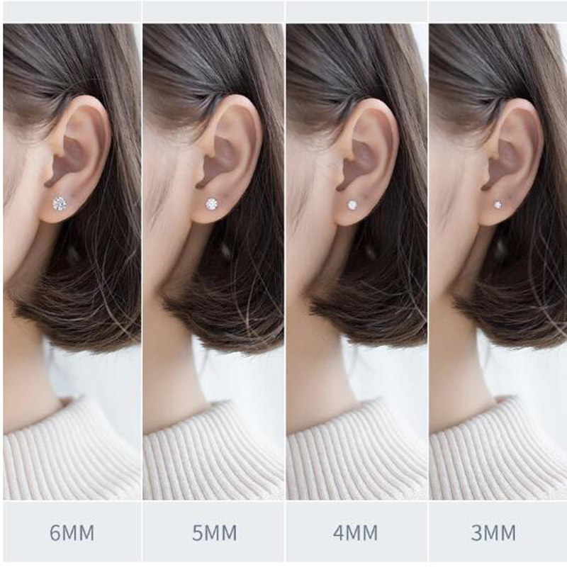 D Warna 1CT Moissanite Anting  - Moissanite Stud Earrings Round Cut 1Ct ulasan dan harga