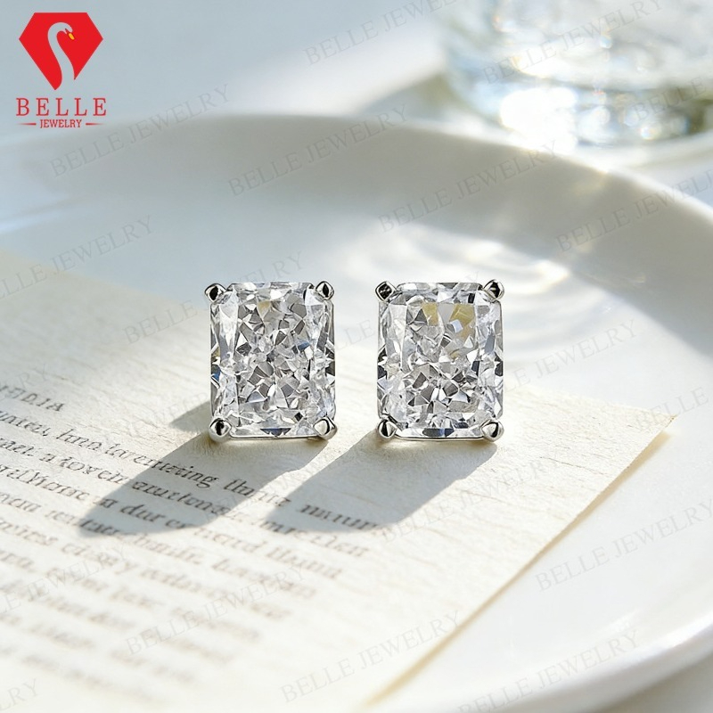 Anting Moissanite Warna D 0.5/ - Moissanite Stud Earrings Round Cut 1Ct ulasan dan harga