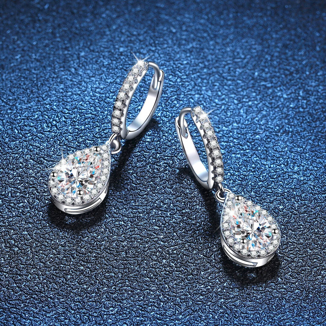 JoiasHome 1CT Anting Moissanit - Moissanite Stud Earrings Round Cut 1Ct ulasan dan harga