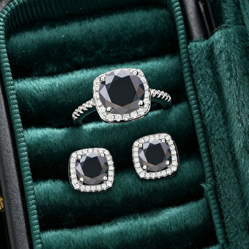 Cincin Perak S925 Berlapis Ema - Moissanite Stud Earrings Round Cut 1Ct ulasan dan harga