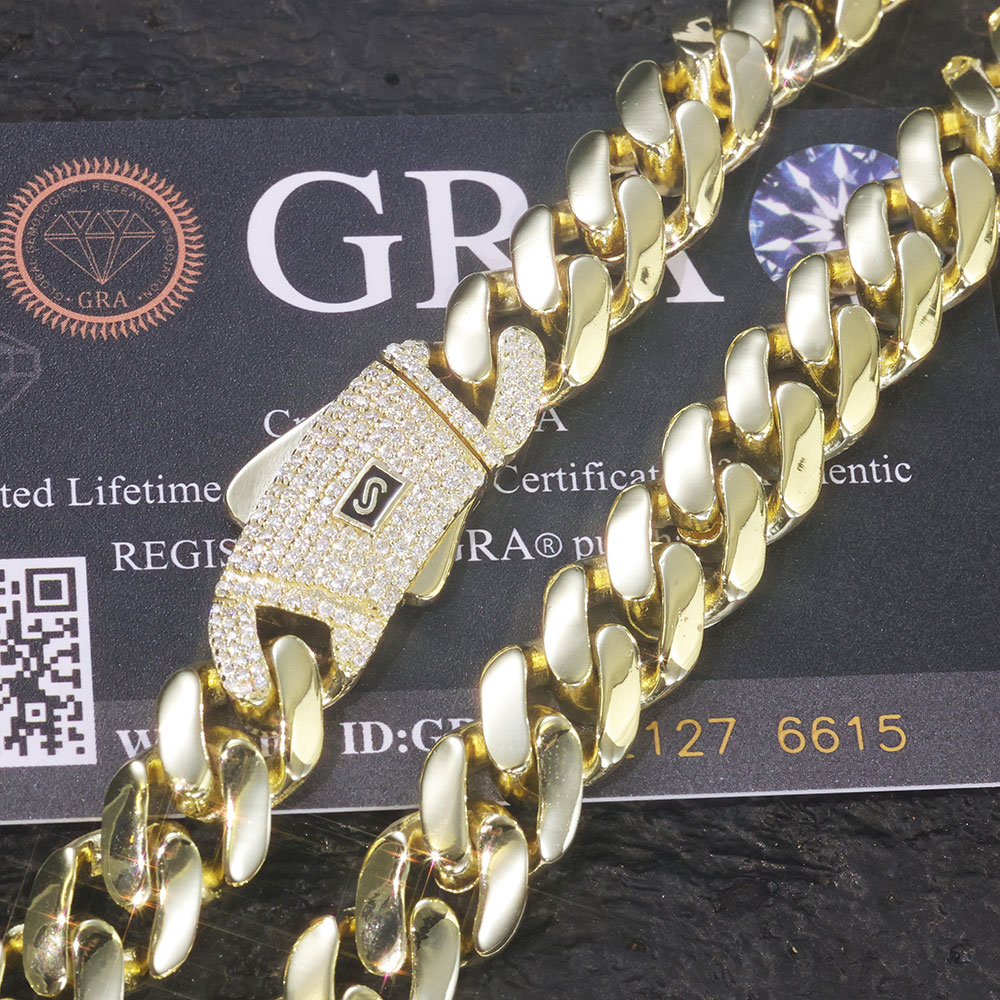 ESKEEM Baru 925 Perak Rantai M - Moissanite Cuban Link Chain Iced Out ulasan dan harga