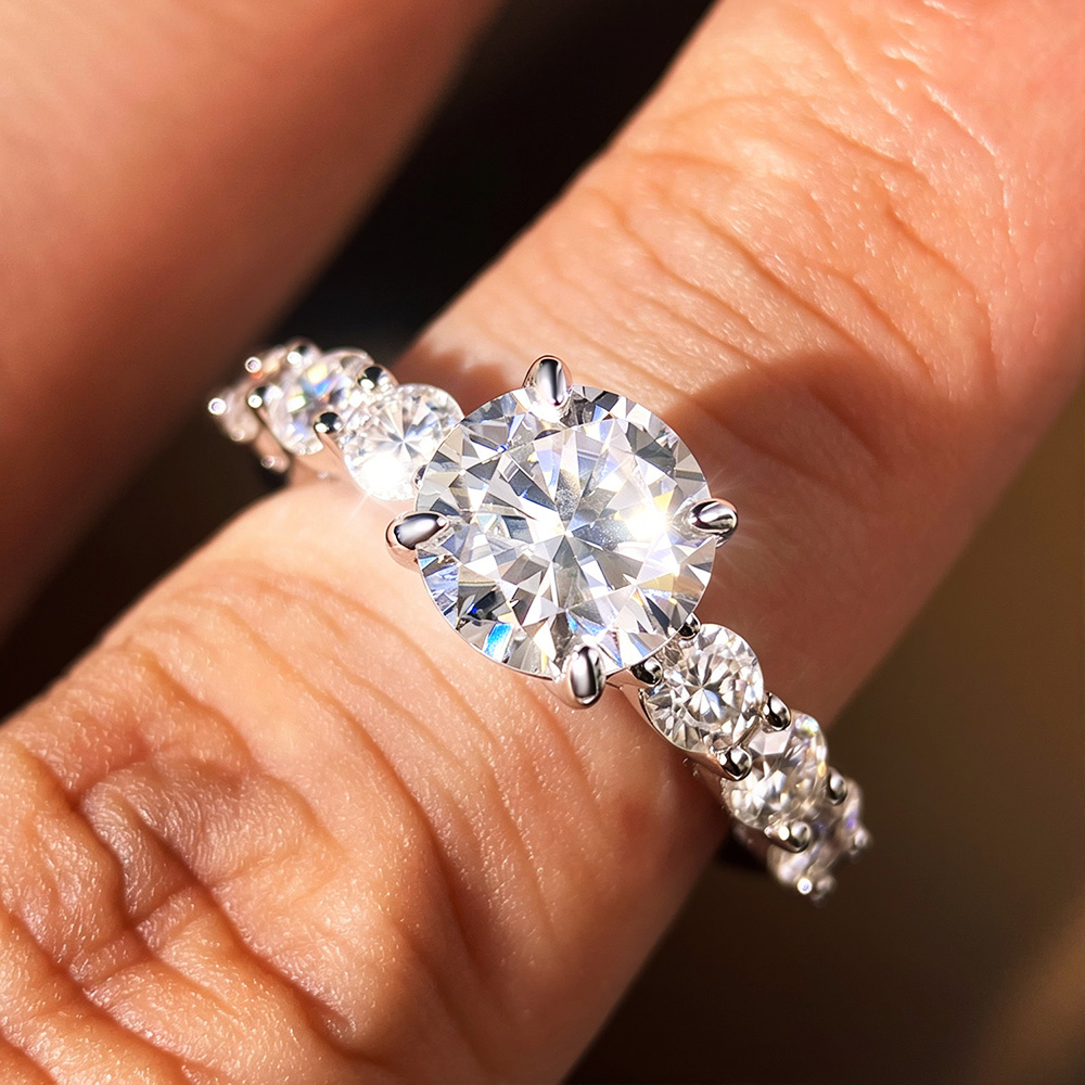 Cincin Pertunangan Moissanite  - Moissanite Engagement Ring 2 Carat D Vvs1 ulasan dan harga