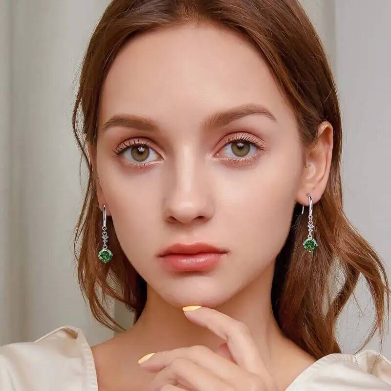 Anting-anting gantung perak st - Moissanite Stud Earrings Round Cut 1Ct ulasan dan harga