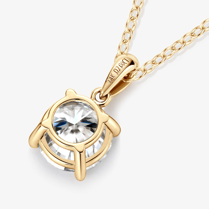 IOGOU Kalung Emas Padat 14K 8M - Moissanite Pendant Necklace Solitaire ulasan dan harga