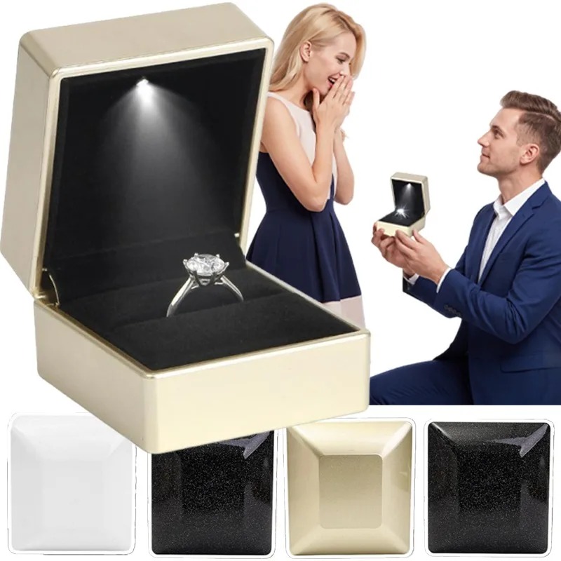 Kotak Cincin LED Persegi Belud - Velvet Ring Box Led Light Proposal ulasan dan harga