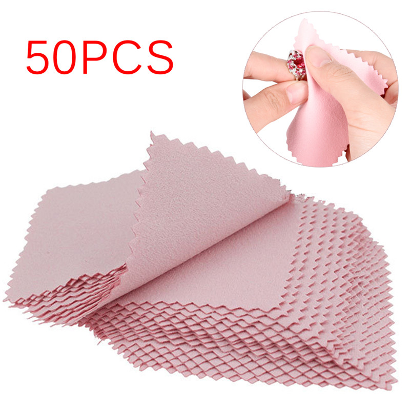 50 Buah Kain Pembersih Perhias - Jewelry Polishing Cloth Silver Cleaner ulasan dan harga