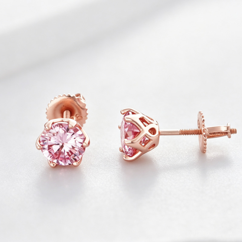 Anting-anting berlian moissani - Moissanite Stud Earrings Round Cut 1Ct ulasan dan harga