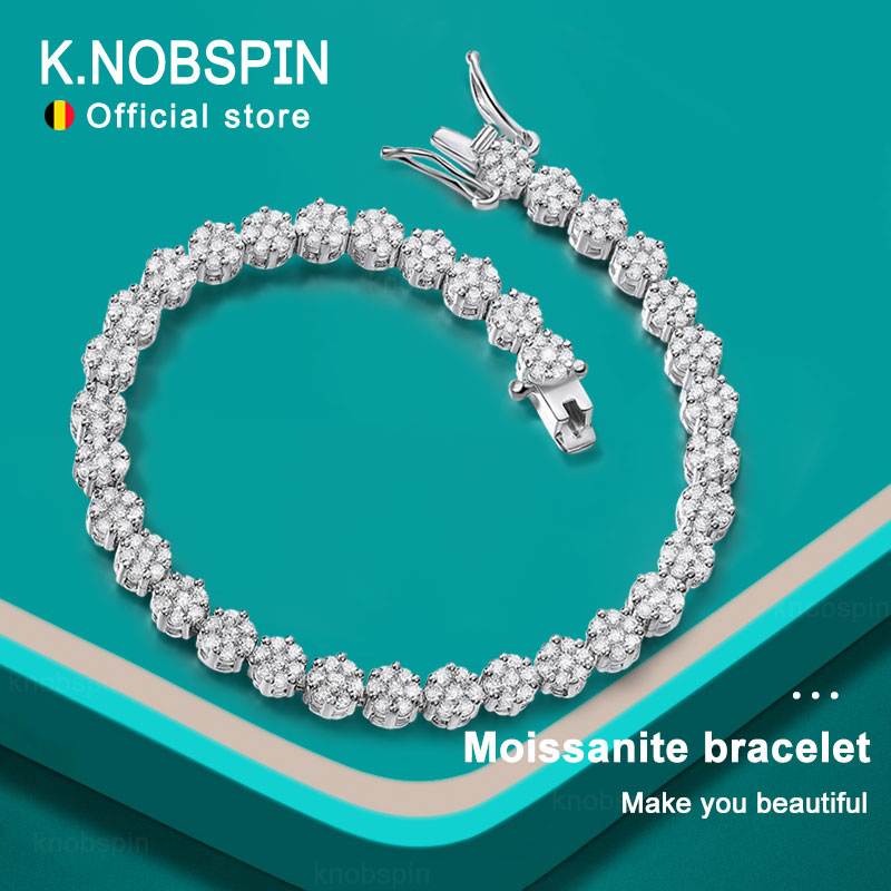 KNOBSPIN D VVS1 gelang tenis M - Moissanite Tennis Bracelet 925 Sterling ulasan dan harga