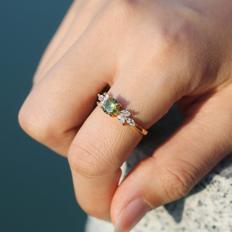 100% 925 Sterling Perak Berkil - Lab Grown Diamond Ring 14K Gold ulasan dan harga
