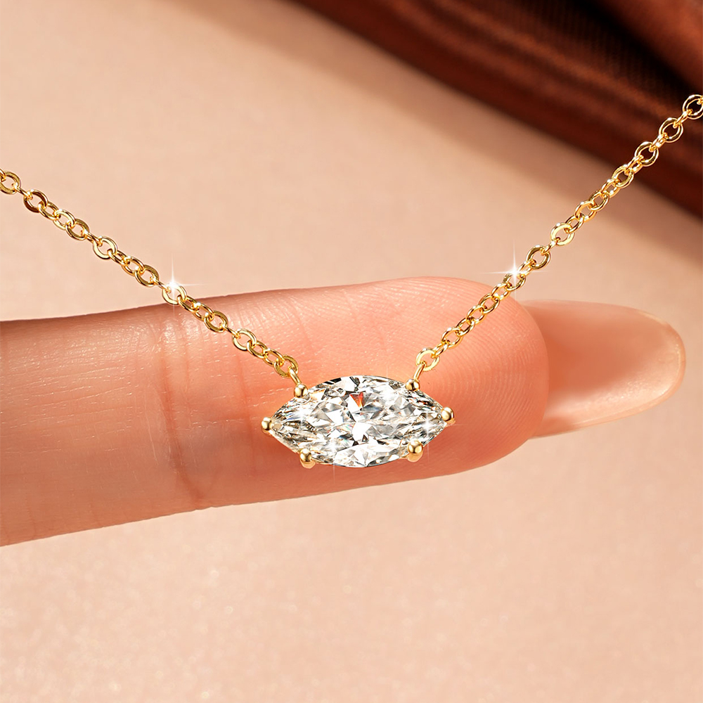 Lnkry Kalung Moissanite Potong - Moissanite Pendant Necklace Solitaire ulasan dan harga