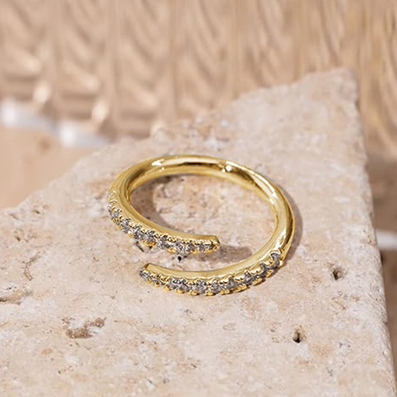 OXTAO Moissanite Open Twist Et - Lab Grown Diamond Ring 14K Gold ulasan dan harga