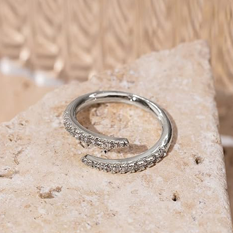 OXTAO Moissanite Open Twist Et - Lab Grown Diamond Ring 14K Gold ulasan dan harga