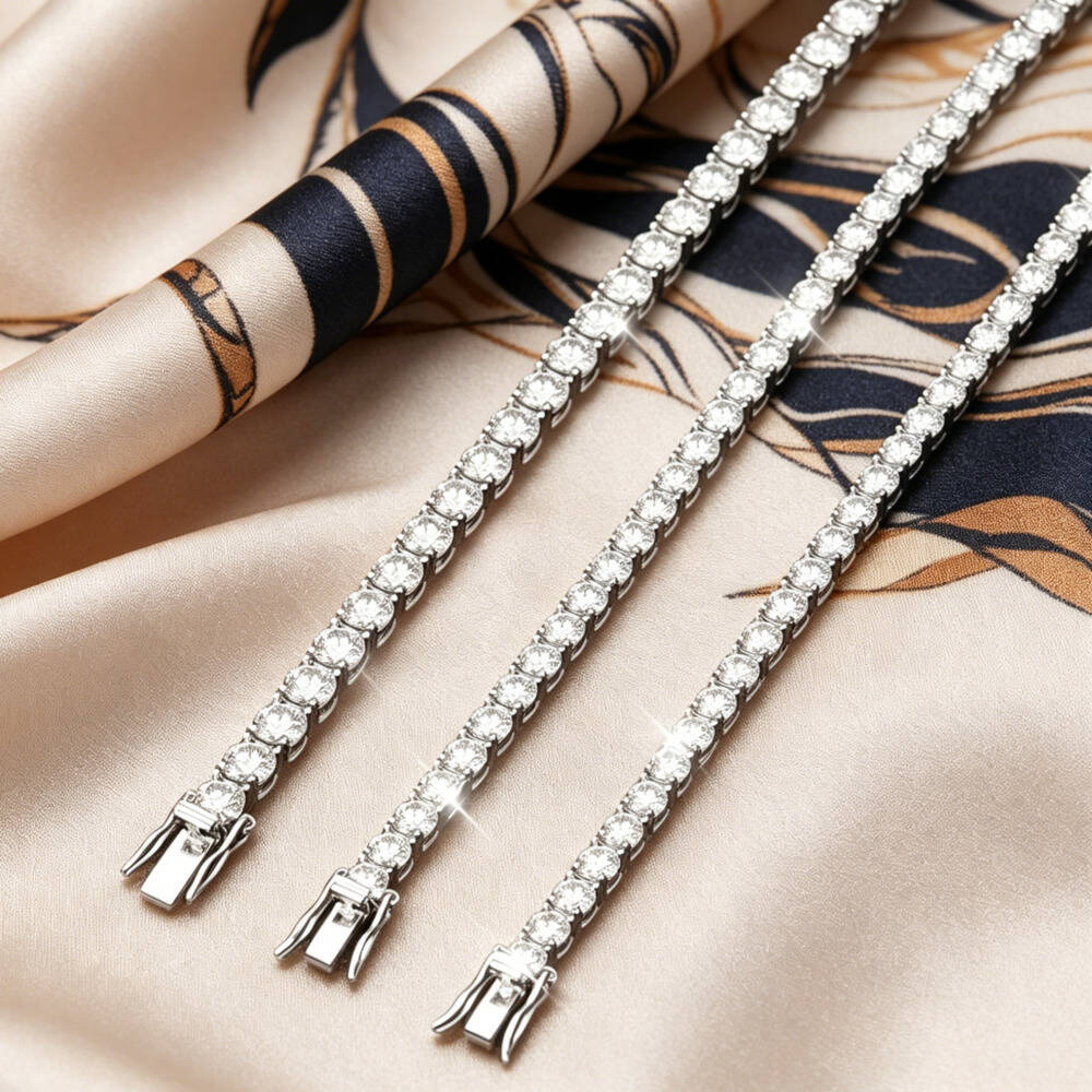 Gelang Tennis dengan Batu Mois - Moissanite Tennis Bracelet 925 Sterling ulasan dan harga