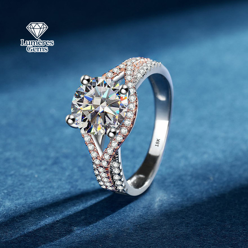 Cincin Safir LumièRe Gems A 2  - Moissanite Engagement Ring 2 Carat D Vvs1 ulasan dan harga