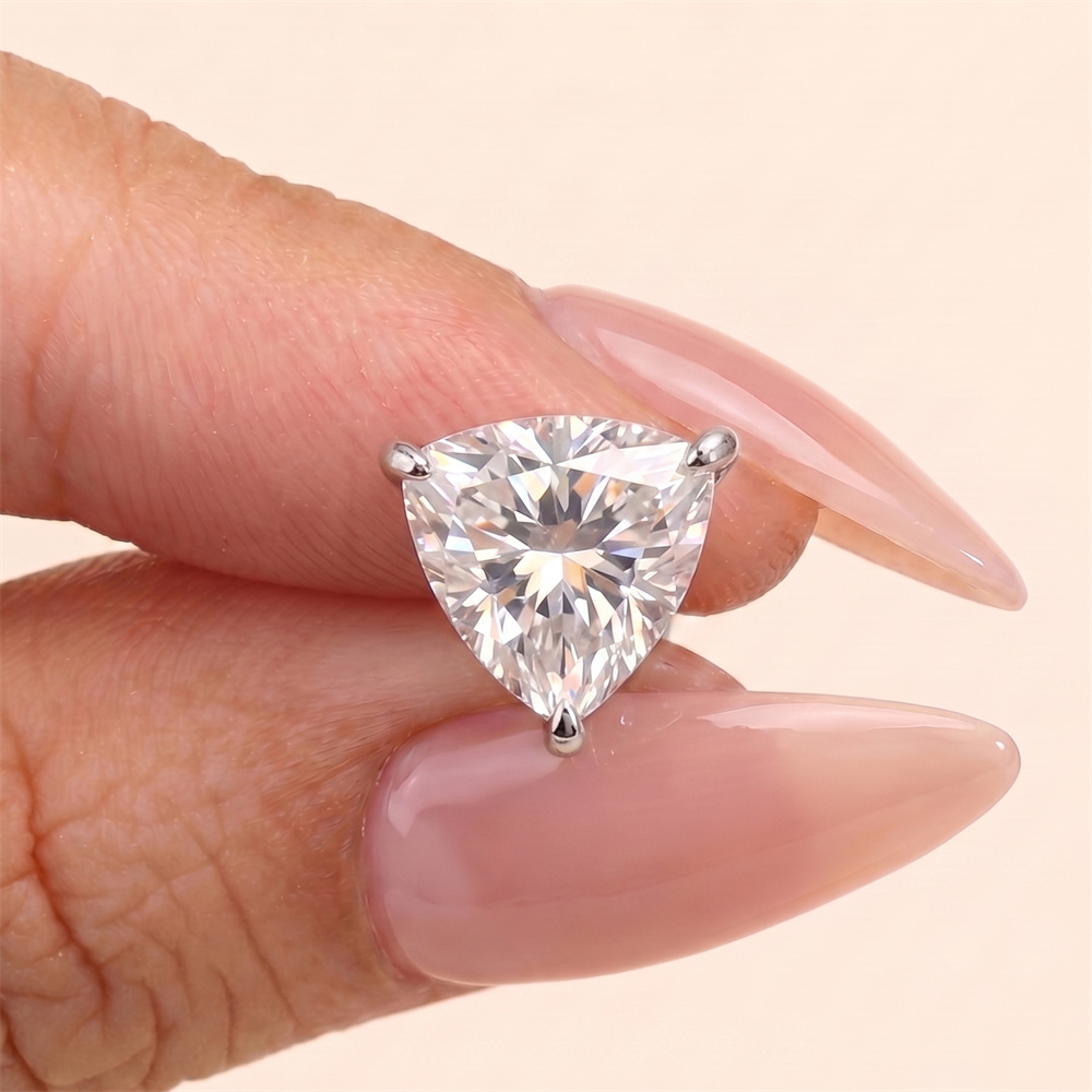 KOJ 1PC Anting Tusuk Perak S92 - Moissanite Stud Earrings Round Cut 1Ct ulasan dan harga