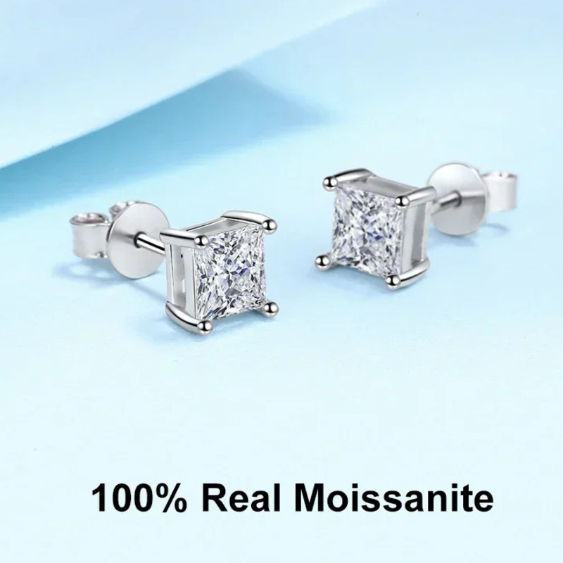 Anting Moissanite Potongan Put - Moissanite Stud Earrings Round Cut 1Ct ulasan dan harga