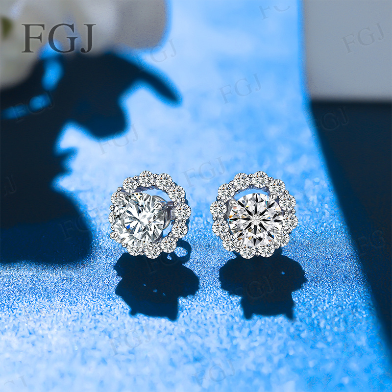 Anting-anting berlian moissani - Moissanite Stud Earrings Round Cut 1Ct ulasan dan harga
