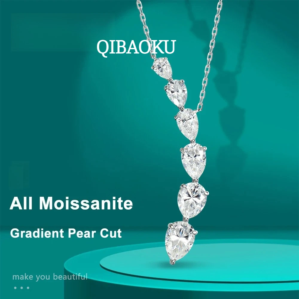 FCGJHW Kalung Liontin Moissani - Moissanite Pendant Necklace Solitaire ulasan dan harga
