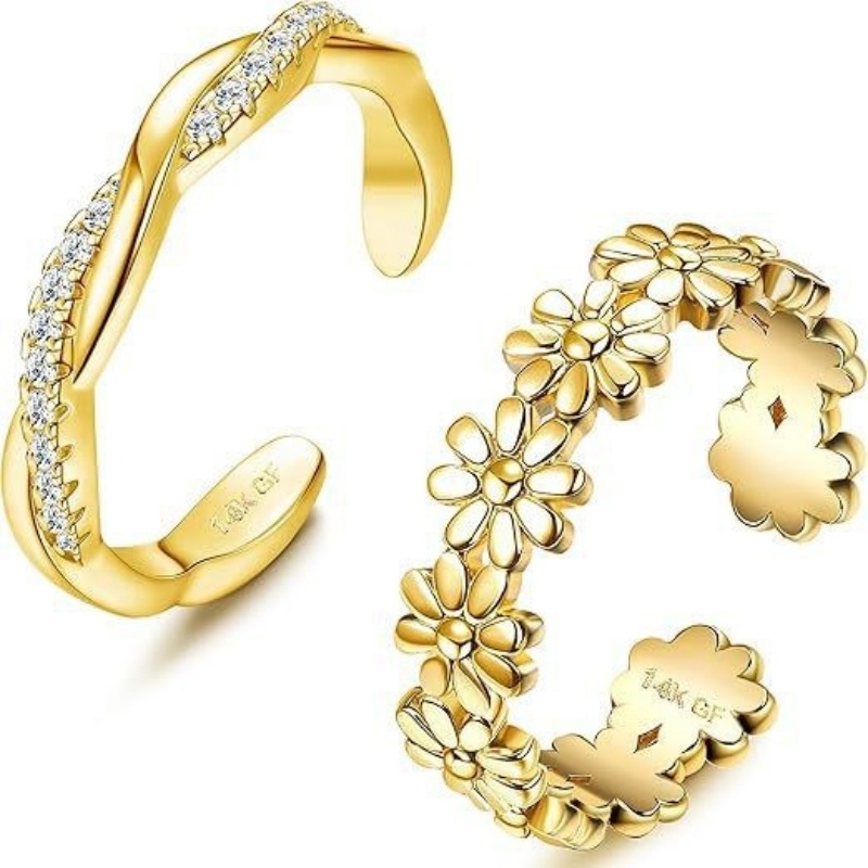 Set Dua Potong Cincin Kaki Zir - Lab Grown Diamond Ring 14K Gold ulasan dan harga