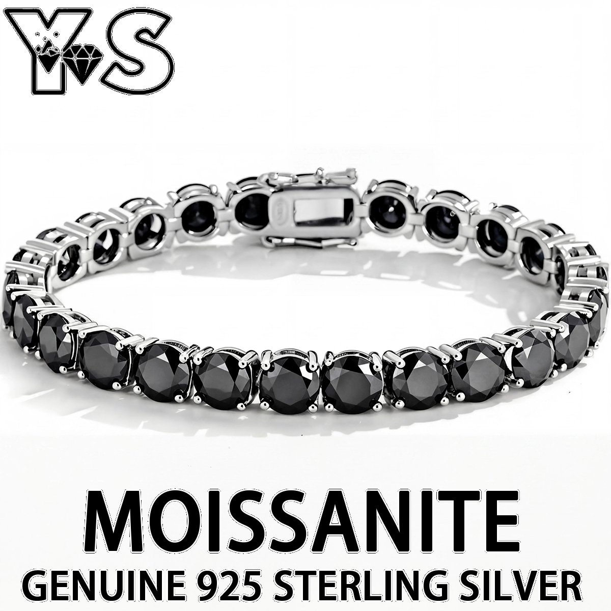 Gelang Tenis Moissanite Hitam  - Moissanite Tennis Bracelet 925 Sterling ulasan dan harga