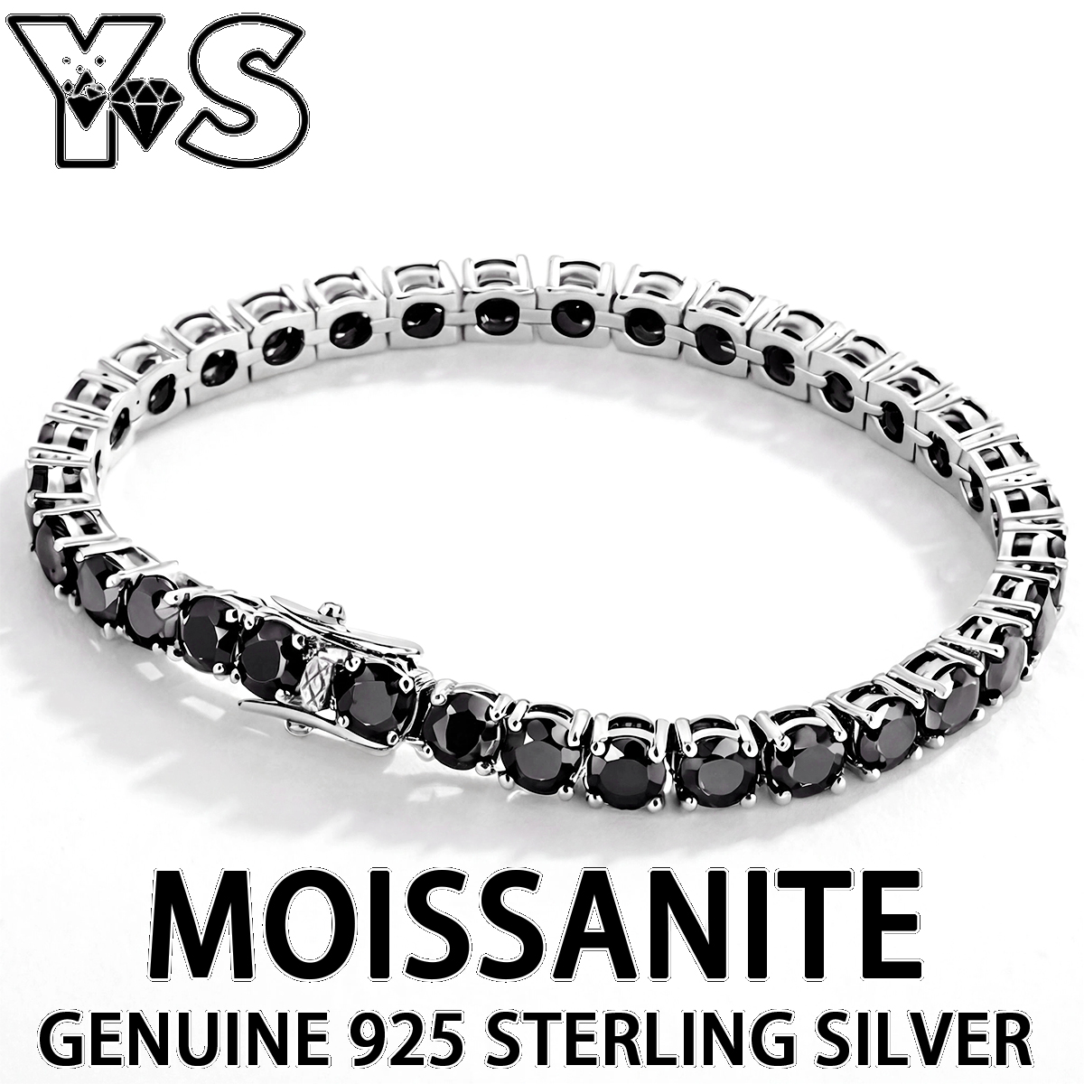 Gelang Tenis Moissanite Hitam  - Moissanite Tennis Bracelet 925 Sterling ulasan dan harga