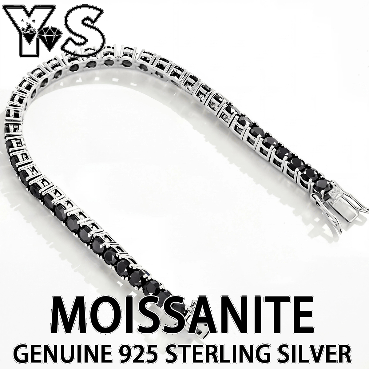 Gelang Tenis Moissanite Hitam  - Moissanite Tennis Bracelet 925 Sterling ulasan dan harga