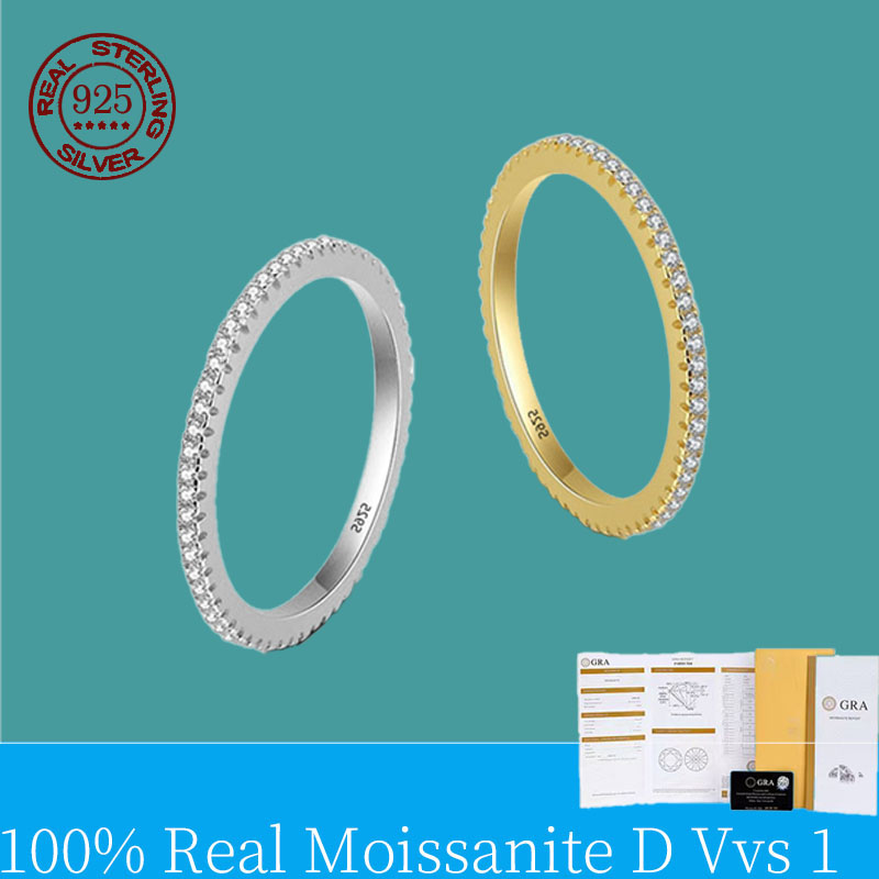 Cincin Eternity yang Dapat Dit - Moissanite Eternity Band Ring Stackable ulasan dan harga