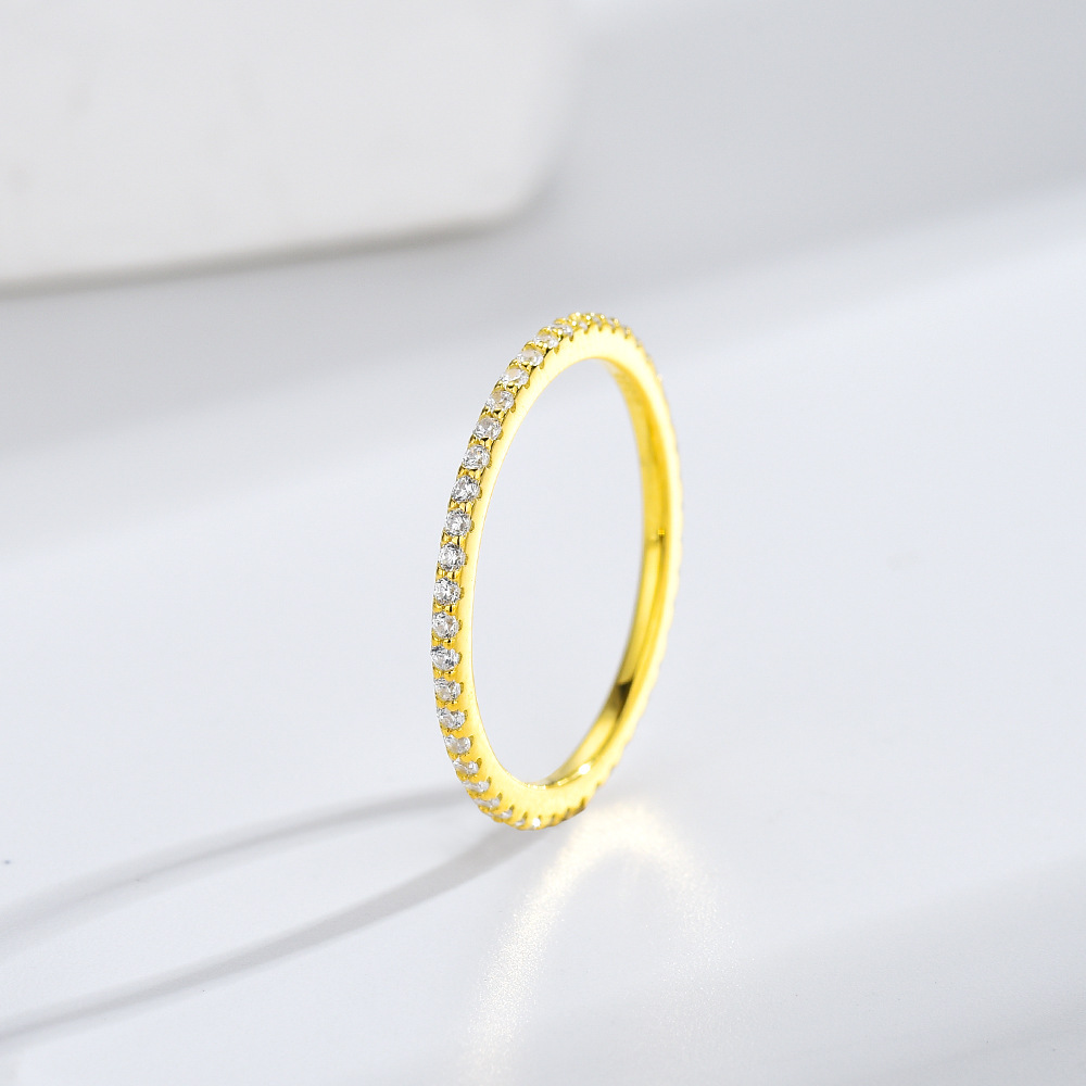 Cincin Eternity yang Dapat Dit - Moissanite Eternity Band Ring Stackable ulasan dan harga
